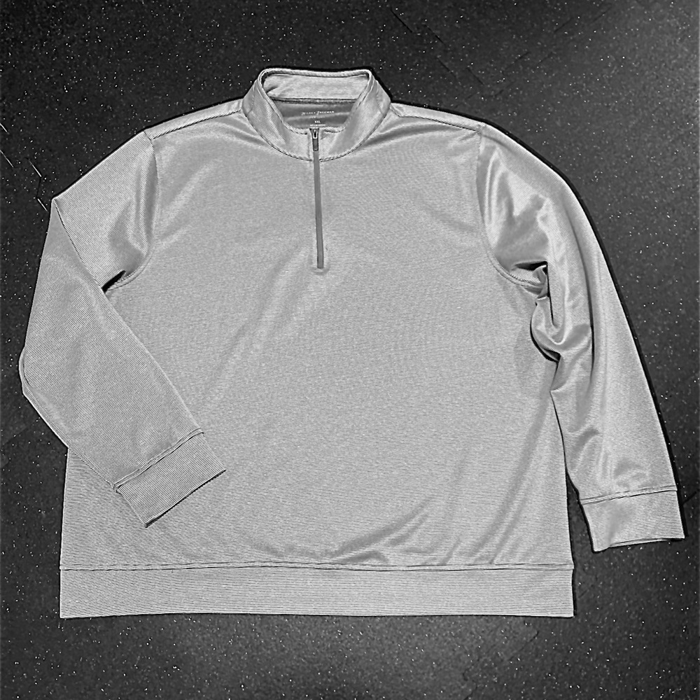 Hickey Freeman New York Gray Stripe Size XXL Pullover Quarter Zip Athletic